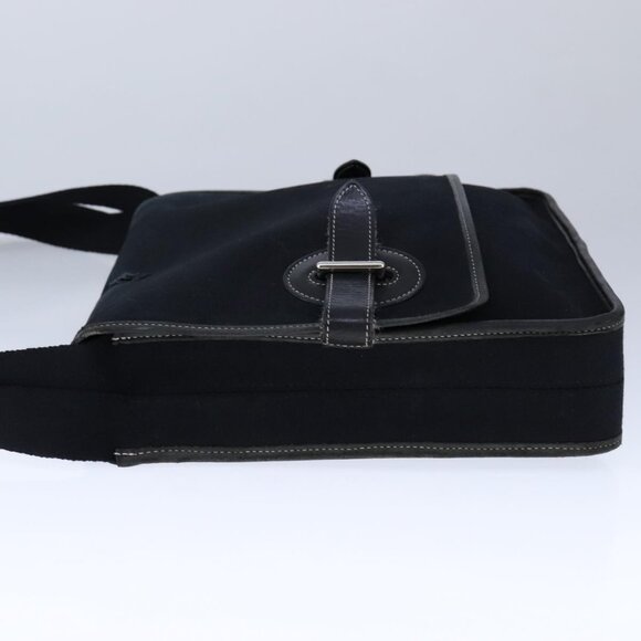 HERMES Buenaventura Shoulder Bag Canvas Black Auth - Picture 7 of 15